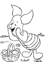 A coloring page of winnie the pooh - piglet